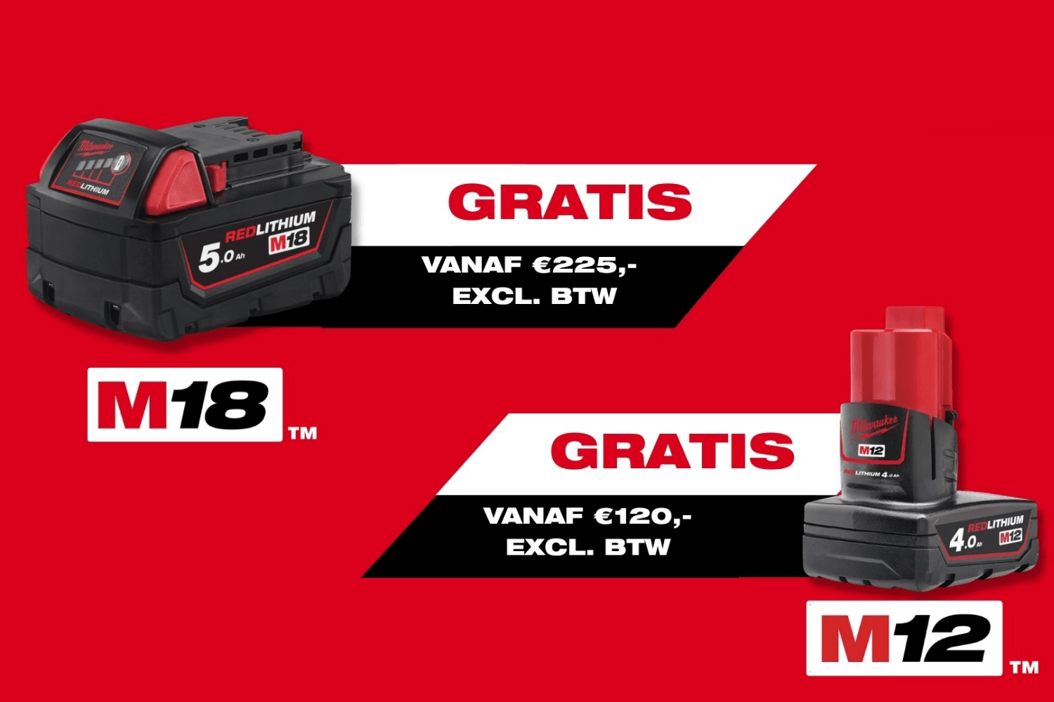 Milwaukee - Ontvang nu een gratis accu!