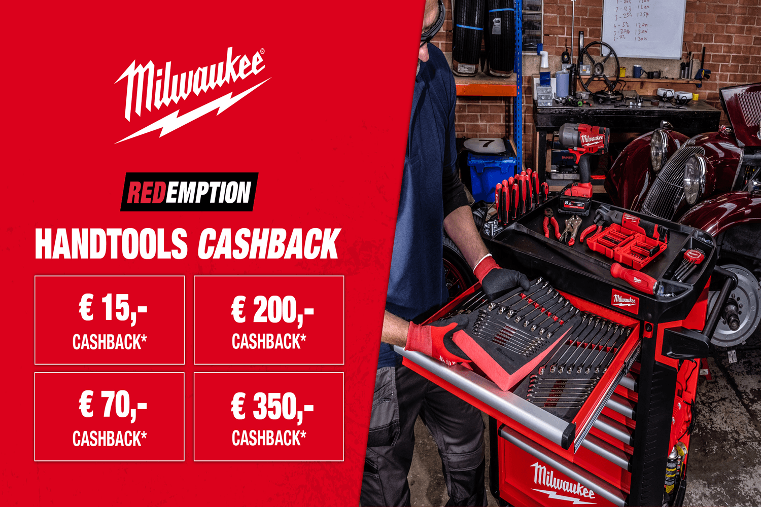 Claim cashback op geselecteerde MILWAUKEE® Handtool en TOOLGUARD producten!